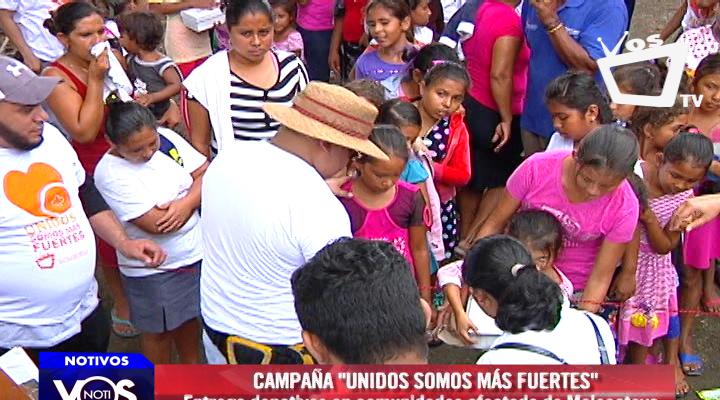 Campaña "Unidos Somos Más Fuertes" entrega donativos en comunidades de Malacatoya