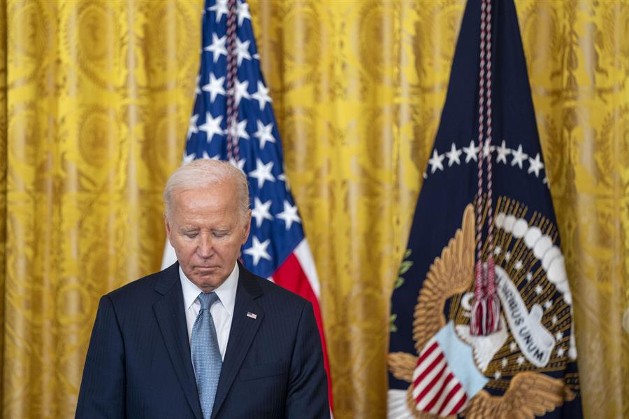 Joe Biden, durante una ceremonia de Medalla de Honor en el Salón Este de la Casa Blanca en Washington, DC, Estados Unidos. /EFE