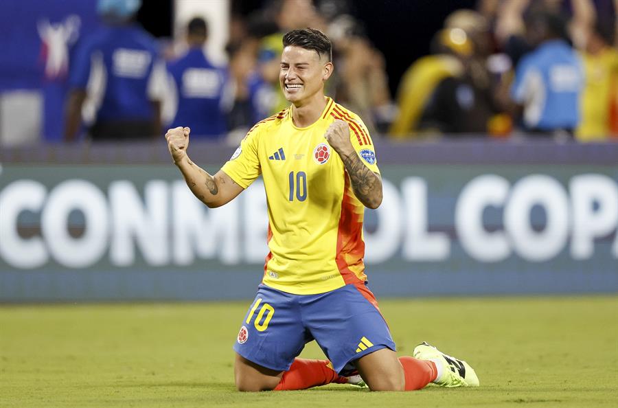 James Rodríguez, uno de los cinco futbolistas que jugó con la selección de Colombia el Mundial 2014. /EFE